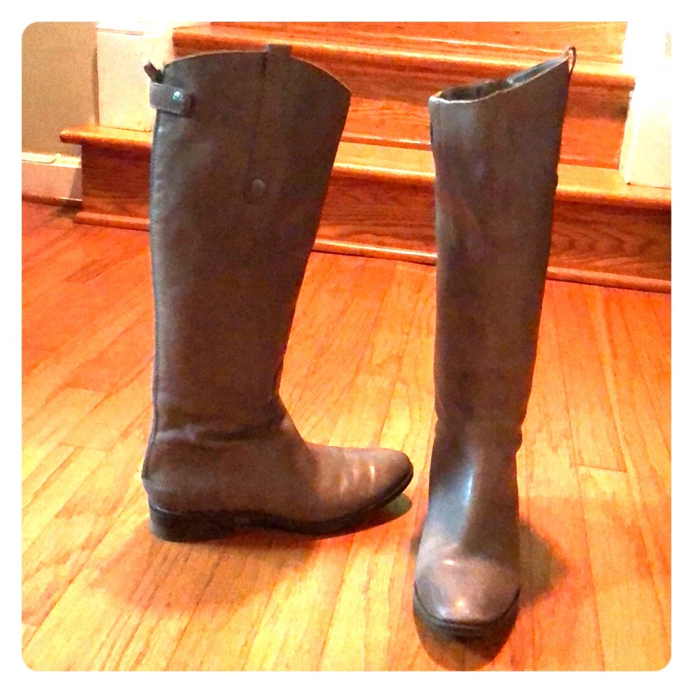 Sam Edelman grey leather boots